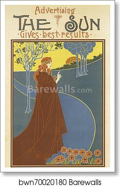 Le journal "The Sun", publié à New-York by Louis Rhead, Art Print