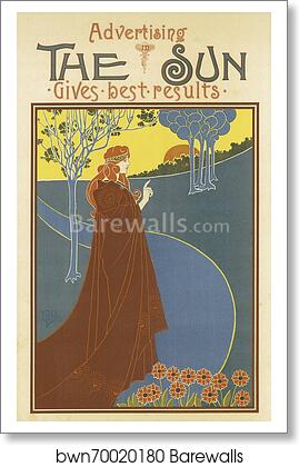 Le journal "The Sun", publié à New-York by Louis Rhead, Art Print Le journal "The Sun", publié à New-York by Louis Rhead, Art Print