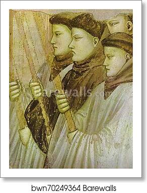 Death of St. Francis and Inspection of Stigmata. Detail by Giotto, Art Print Death of St. Francis and Inspection of Stigmata. Detail by Giotto, Art Print