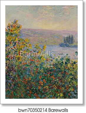 Flower Beds at Vétheuil by Claude Monet, Art Print