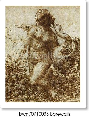 Study for the Kneeling Leda by Leonardo Da Vinci, Art Print Study for the Kneeling Leda by Leonardo Da Vinci, Art Print