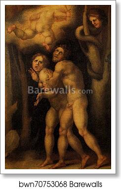 The Fall of Adam and Eve by Jacopo Carrucci, Known As Pontormo, Art Print