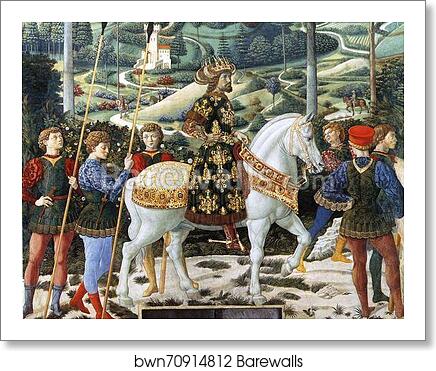 Procession of the Magus Melchior. Detail by Benozzo Gozzoli, Art Print