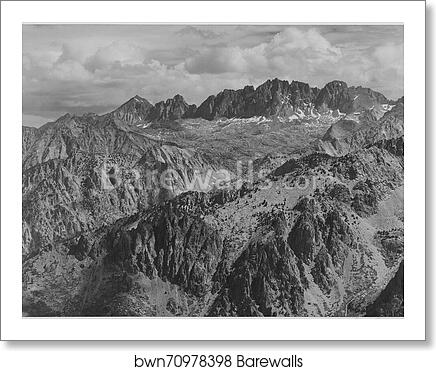 North Palisade from Windy Point, Kings River Canyon (Proposed as a national park), California, 1936.  Photographs of National Parks and Monuments, compiled 1941 - 1942, documenting the period ca. 1933 - 1942 by Ansel Adams (1902-1984), Art Print