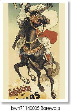 Paris-Hippodrome : "Exhibition d'Arabes du Sahara" by Jules Chéret, Art Print
