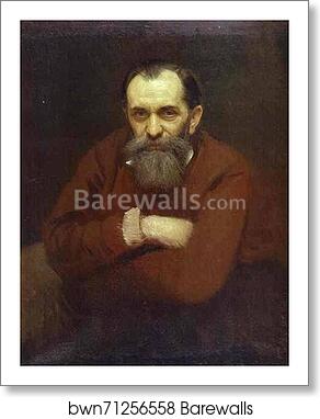 Portrait of the Artist Vasily Perov by Ivan Kramskoy, Art Print