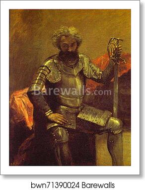 Man in Armor or Seated Man at Arms by Jean-Baptiste-Camille Corot, Art Print