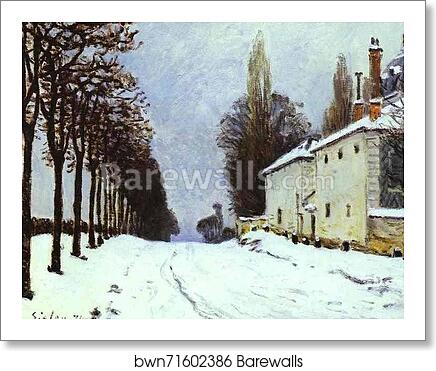 Snow on the Road, Louveciennes (Chemin de la Machine) by Alfred Sisley, Art Print