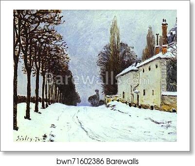 Snow on the Road, Louveciennes (Chemin de la Machine) by Alfred Sisley, Art Print Snow on the Road, Louveciennes (Chemin de la Machine) by Alfred Sisley, Art Print