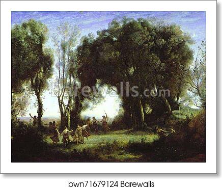 A Morning. Dance of the Nymphs by Jean-Baptiste-Camille Corot, Art Print
