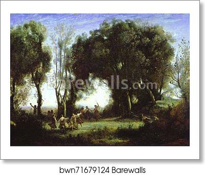 A Morning. Dance of the Nymphs by Jean-Baptiste-Camille Corot, Art Print A Morning. Dance of the Nymphs by Jean-Baptiste-Camille Corot, Art Print