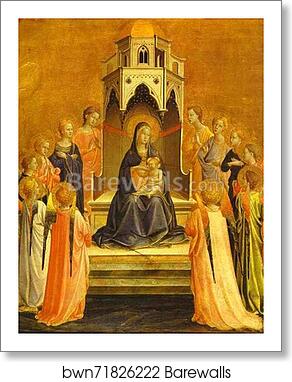Madonna Surrounded by Angels by Fra Angelico, Art Print