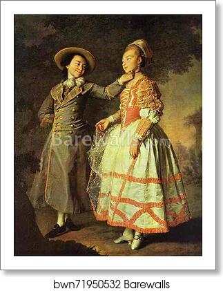 Portrait of E. N. Khruschova and Princess E. N. Khovanskaya by Dmitry Levitzky, Art Print Portrait of E. N. Khruschova and Princess E. N. Khovanskaya by Dmitry Levitzky, Art Print