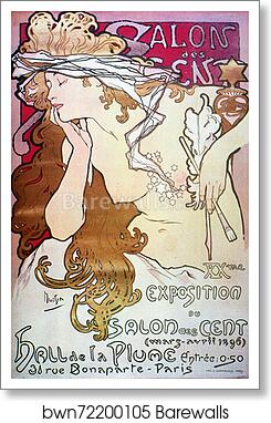 Salon Des Cent by Alphonse Mucha, Art Print