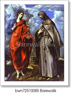 St. John the Evangelist and St. Francis by El Greco, Art Print