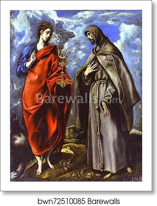 St. John the Evangelist and St. Francis by El Greco, Art Print St. John the Evangelist and St. Francis by El Greco, Art Print