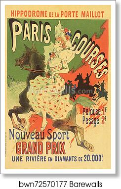 Paris Courses by Jules Chéret, Art Print