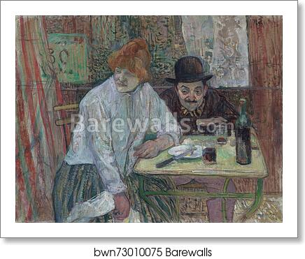 At the Café La Mie by Henri De Toulouse-Lautrec, Art Print