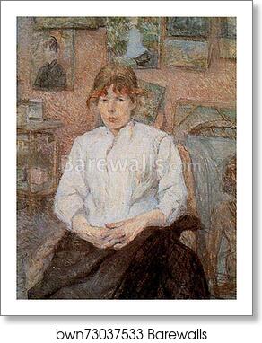 Rousse au caraco blanc / Red-Haired Woman in a White Blouse by Henri De Toulouse-Lautrec, Art Print