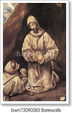St. Francis and Brother Leo Meditating on Death by El Greco, Art Print St. Francis and Brother Leo Meditating on Death by El Greco, Art Print