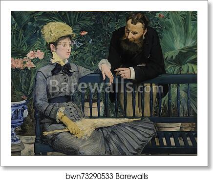 In the Conservatory  by Édouard Manet, Art Print