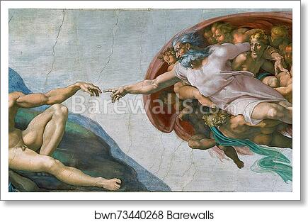 Creation of Adam by Michelangelo, Art Print