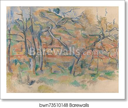 Trær og hus, Provence by Paul Cézanne, Art Print