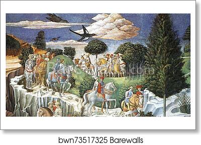 Procession of the Magus Balthazar. Detail by Benozzo Gozzoli, Art Print Procession of the Magus Balthazar. Detail by Benozzo Gozzoli, Art Print