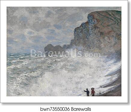 Rough weather at Étretat by Claude Monet, Art Print