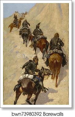 Scouts Climbing a Mountain by Frederic Remington, Art Print