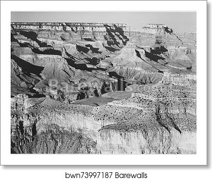 Canyon with ravine winding through center, high horizon, "Grand Canyon National Park," Arizona.  Photographs of National Parks and Monuments, compiled 1941 - 1942, documenting the period ca. 1933 - 1942 by Ansel Adams (1902-1984), Art Print Canyon with ravine winding through center, high horizon, "Grand Canyon National Park," Arizona.  Photographs of National Parks and Monuments, compiled 1941 - 1942, documenting the period ca. 1933 - 1942 by Ansel Adams (1902-1984), Art Print