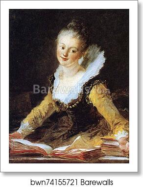 Portrait of a Girl (Study or Song) by Jean-Honoré Fragonard, Art Print