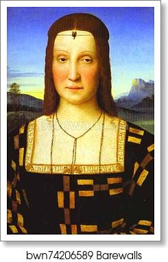 Portrait of Elisabetta Gonzaga by Raphael, Art Print
