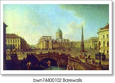 View of the Kazan Cathedral in St. Petersburg by Fedor Alekseev, Art Print View of the Kazan Cathedral in St. Petersburg by Fedor Alekseev, Art Print