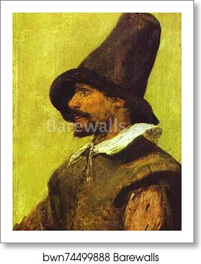 Portrait of a Man with a Pointed Hat by Adriaen Brouwer, Art Print
