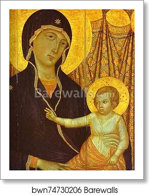 Rucellai Madonna. Detail by Duccio Di Buoninsegna, Art Print Rucellai Madonna. Detail by Duccio Di Buoninsegna, Art Print