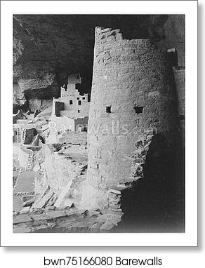Cliff Palace, Mesa Verde National Park," Colorado. (vertical orientation).  Photographs of National Parks and Monuments, compiled 1941 - 1942, documenting the period ca. 1933 - 1942 by Ansel Adams (1902-1984), Art Print