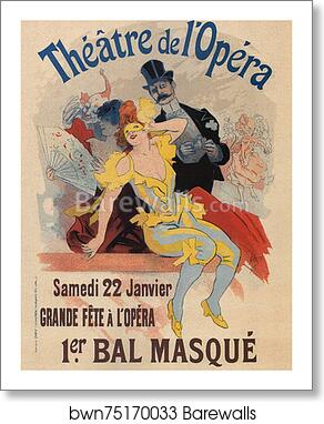 Théâtre de L'Opéra Samedi 22 Janvier by Jules Chéret, Art Print