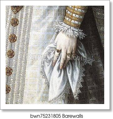 Portrait of the Infanta Isabella Clara Eugenia. Detail by Sofonisba Anguissola, Art Print