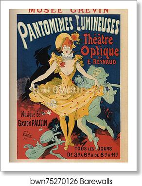 Pantomimes Lumineuses by Jules Chéret, Art Print