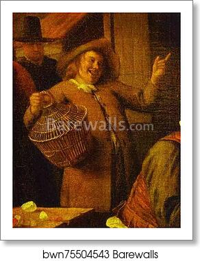 Signing of a Marriage Contract. Detail by Jan Steen, Art Print