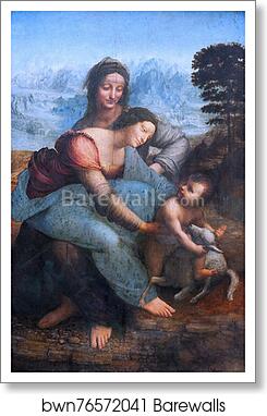 The Virgin and Child with St. Anne by Leonardo Da Vinci, Art Print