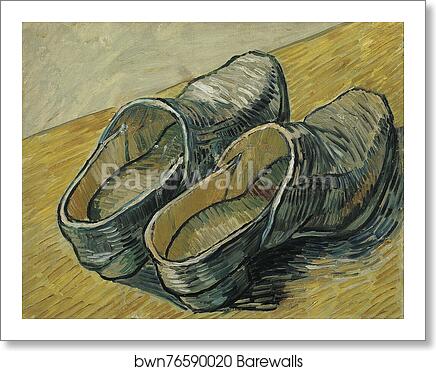 A pair of leather clogs by Vincent Van Gogh, Art Print