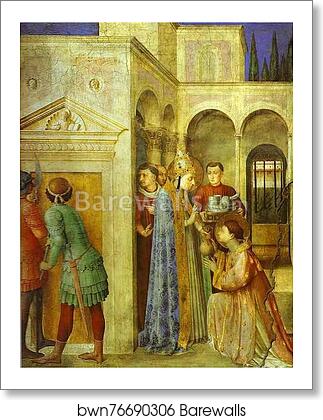 St. Lawrence Receiving the Treasures of the Church from St. Sixtus by Fra Angelico, Art Print St. Lawrence Receiving the Treasures of the Church from St. Sixtus by Fra Angelico, Art Print