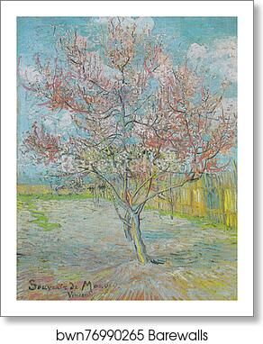 Flowering peach tree (Memory of Mauve) by Vincent Van Gogh, Art Print