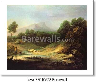 Mountain Landscape with Shepherd by Thomas Gainsborough, Art Print Mountain Landscape with Shepherd by Thomas Gainsborough, Art Print