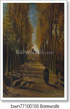 Avenue of poplars in autumn by Vincent Van Gogh, Art Print