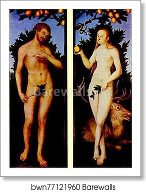Adam and Eve by Lucas Cranach The Elder, Art Print