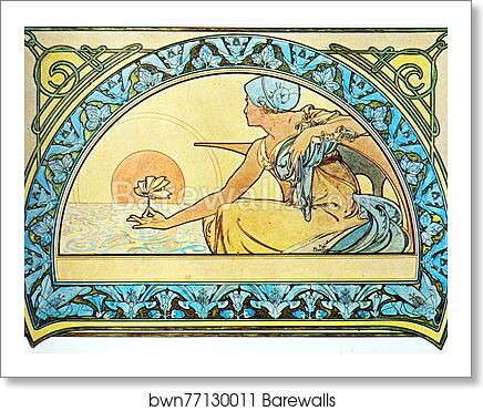 Water-Lily by Alphonse Mucha, Art Print