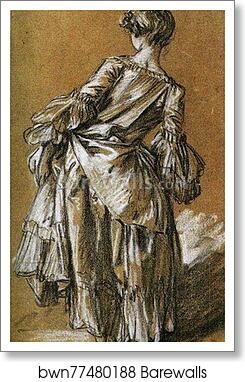Study of a Young Woman Seen from Behind by François Boucher, Art Print Study of a Young Woman Seen from Behind by François Boucher, Art Print